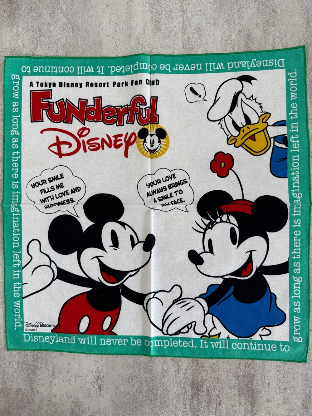 Disney FUNderful Mickey & Minnie Cartoon Scarf - Red, Blue, Green, Black, White